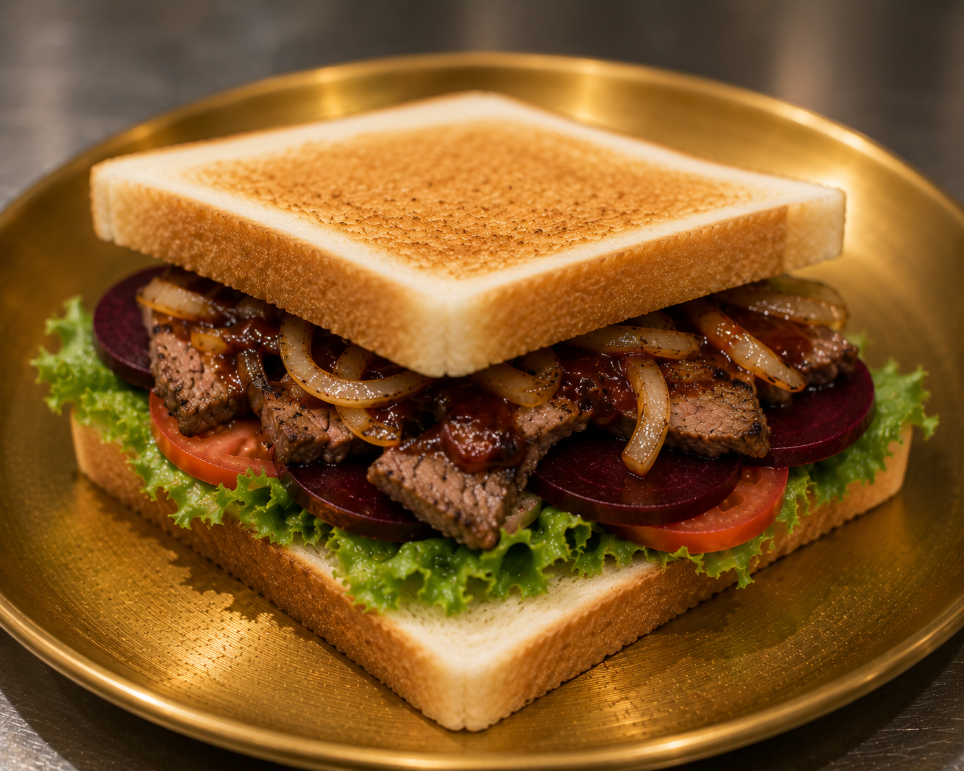 Gold Kitchen Premium Beef Scotch Fillet Toasted  Delicious Healthy Sandwich