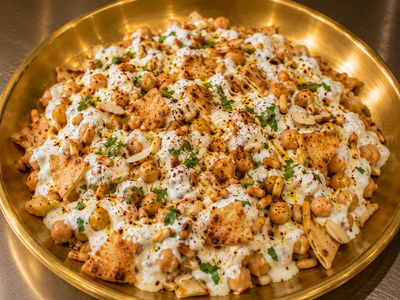 Chickpea Fatteh with Yogurt (Pine Nuts & Bread Option) — Allow 30–60 Min Preparation