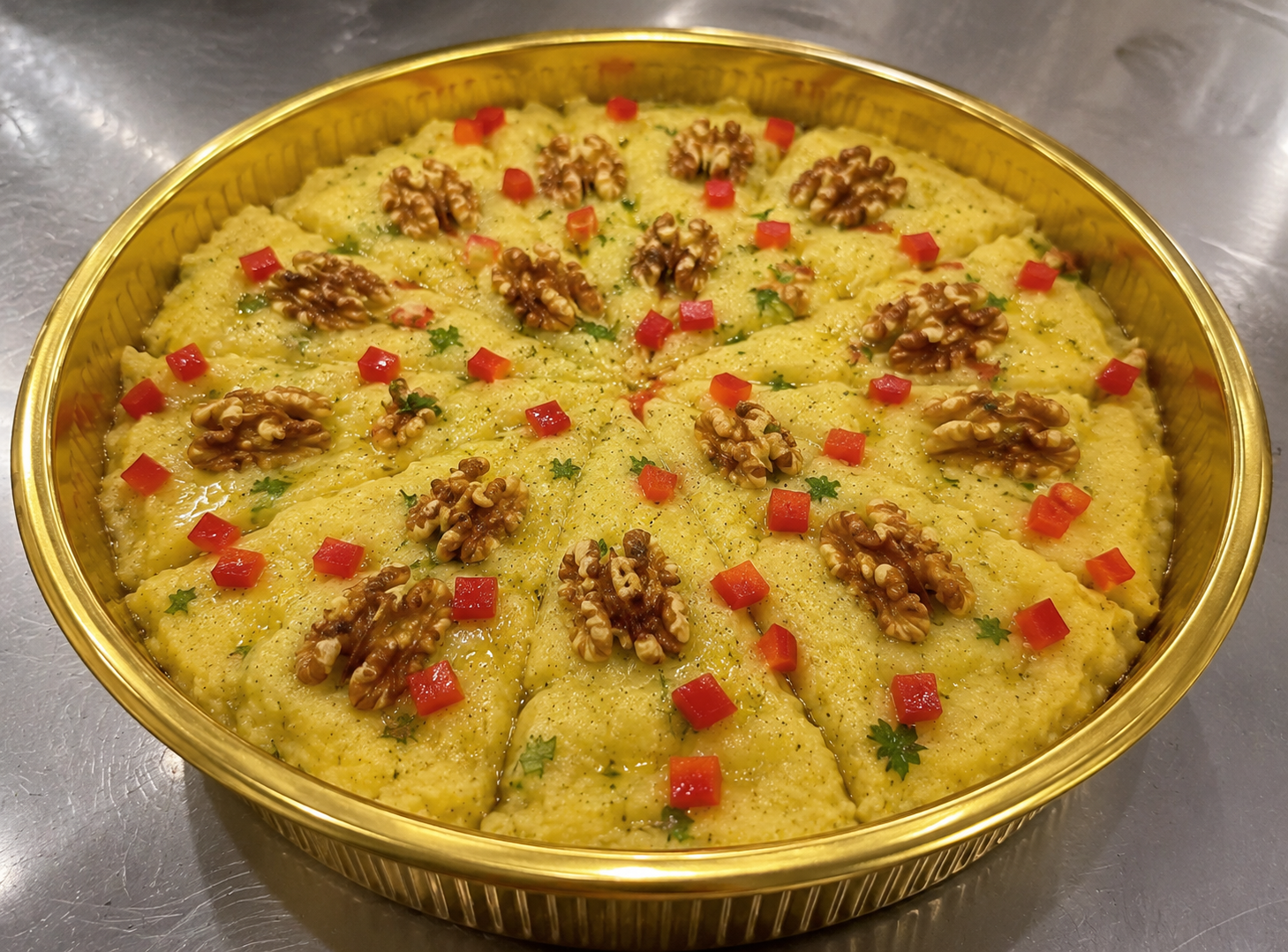 Kebbet Batata (Potato, Capsicum, Walnuts & Mint)