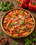 Penne Arrabiata w Parmesan on Side