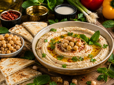 Hommus Plain w Tahini, Lemon & Garlic — Allow 30–60 Min Preparation