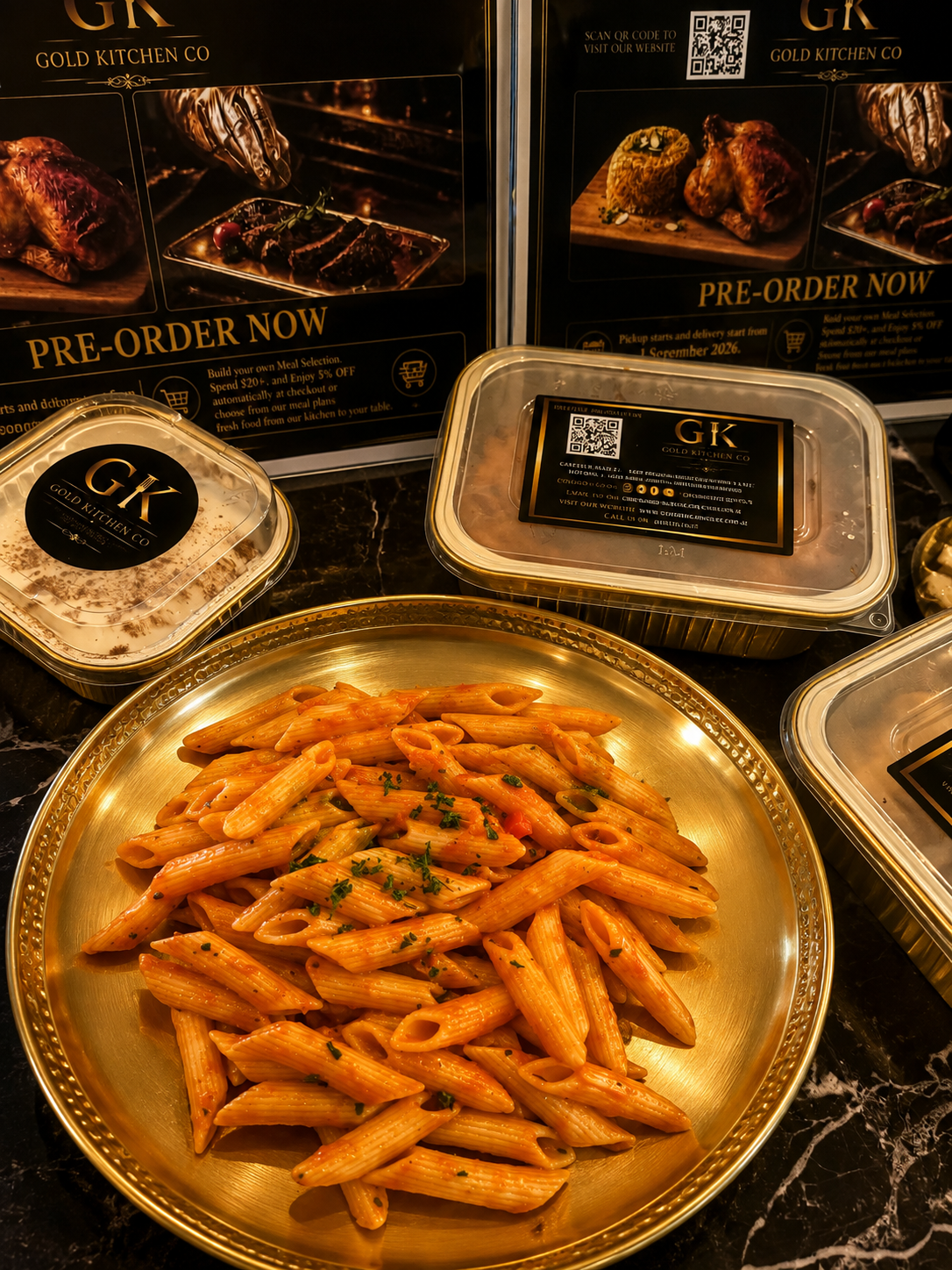 Penne Arrabiata w Parmesan on Side — Allow 30–60 Min Preparation