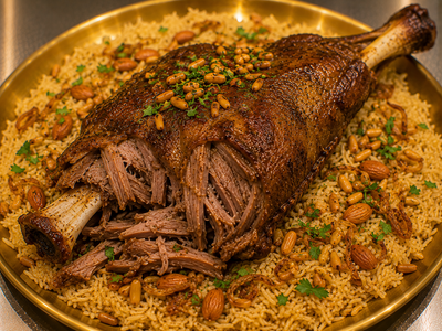 Slow-Cooked Lamb Leg w Rice & Nuts (Pre-Order | 24 Hours' Notice Required)