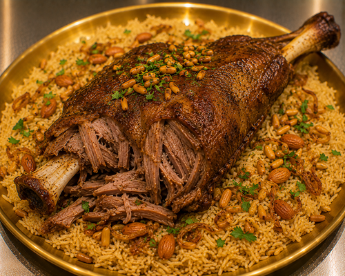 Slow-Cooked Lamb Leg w Rice & Nuts (pre-order)