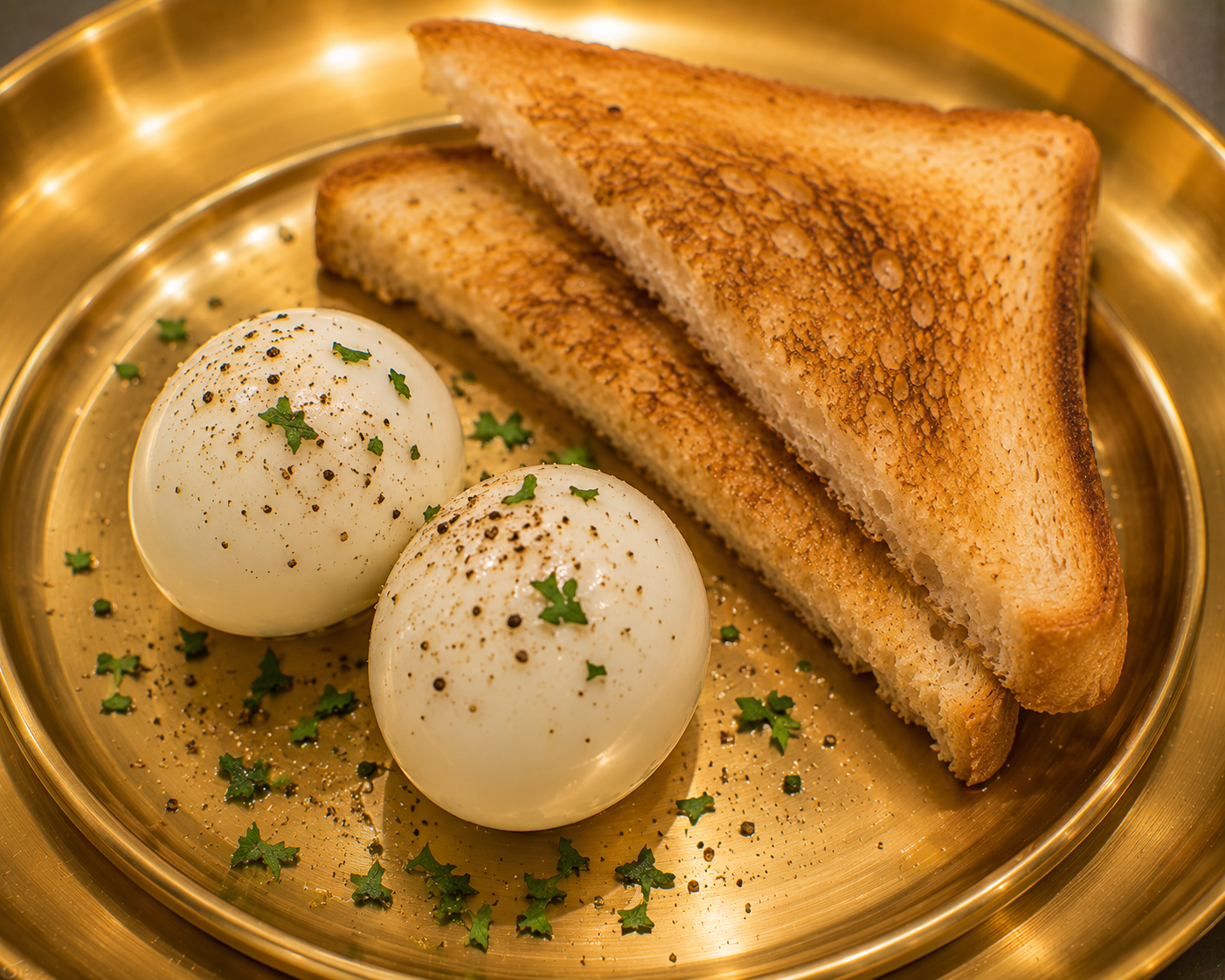 Boiled Eggs — 2 per Serve w Toast (S only)