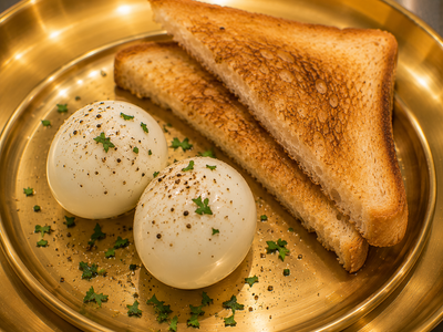 Boiled Eggs — 2 per Serve w Toast (S only)