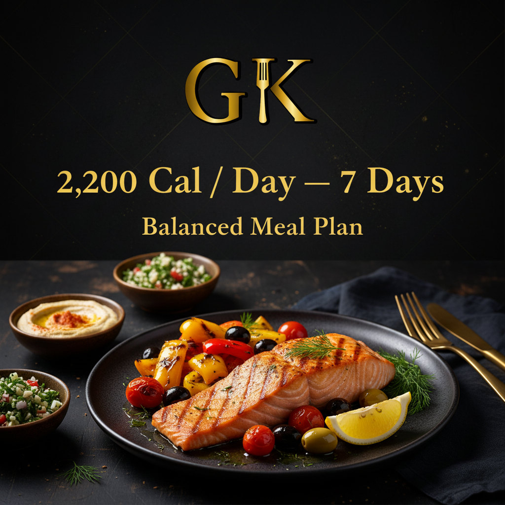 Gold Kitchen Co Balanced Meal Plan — Approximately 2,200 Calories Per Day — 7 Days