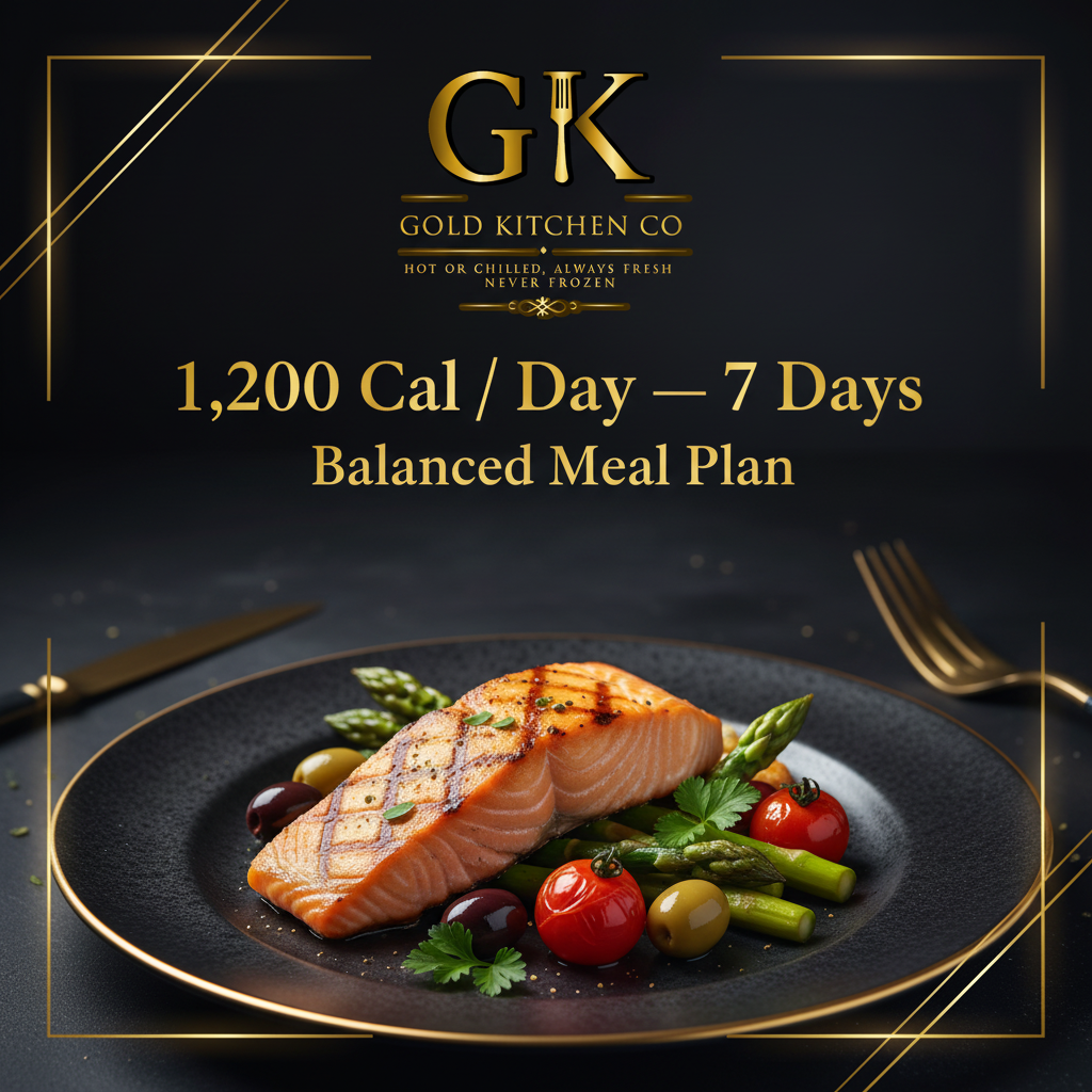 Gold Kitchen Co Balanced Meal Plan — Approximately 1,200 Calories Per Day — 7 Days