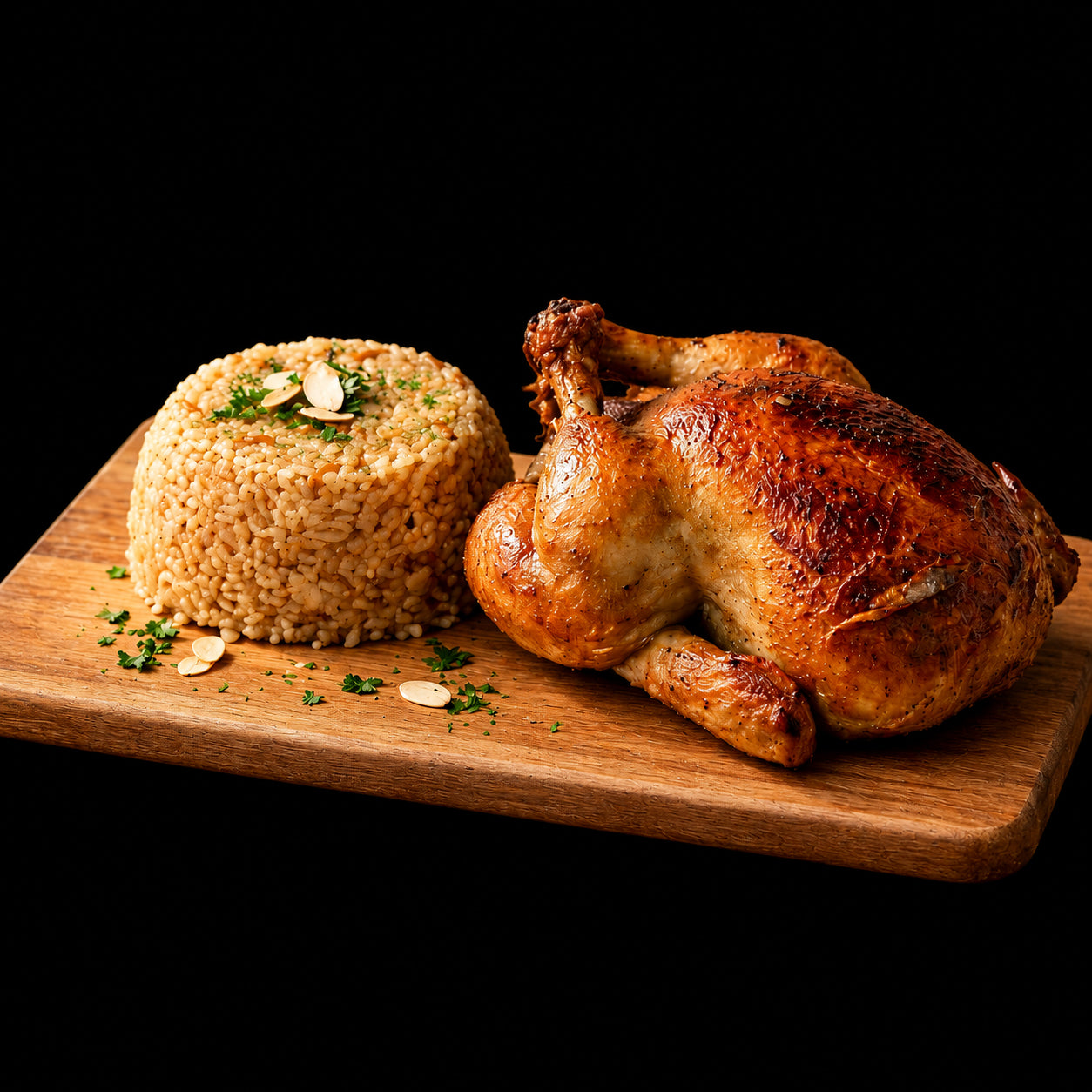 Oven Roasted Whole Chicken Stuffed w Rice, Onions & Walnuts (Pre-Order | 24 Hours' Notice Required)