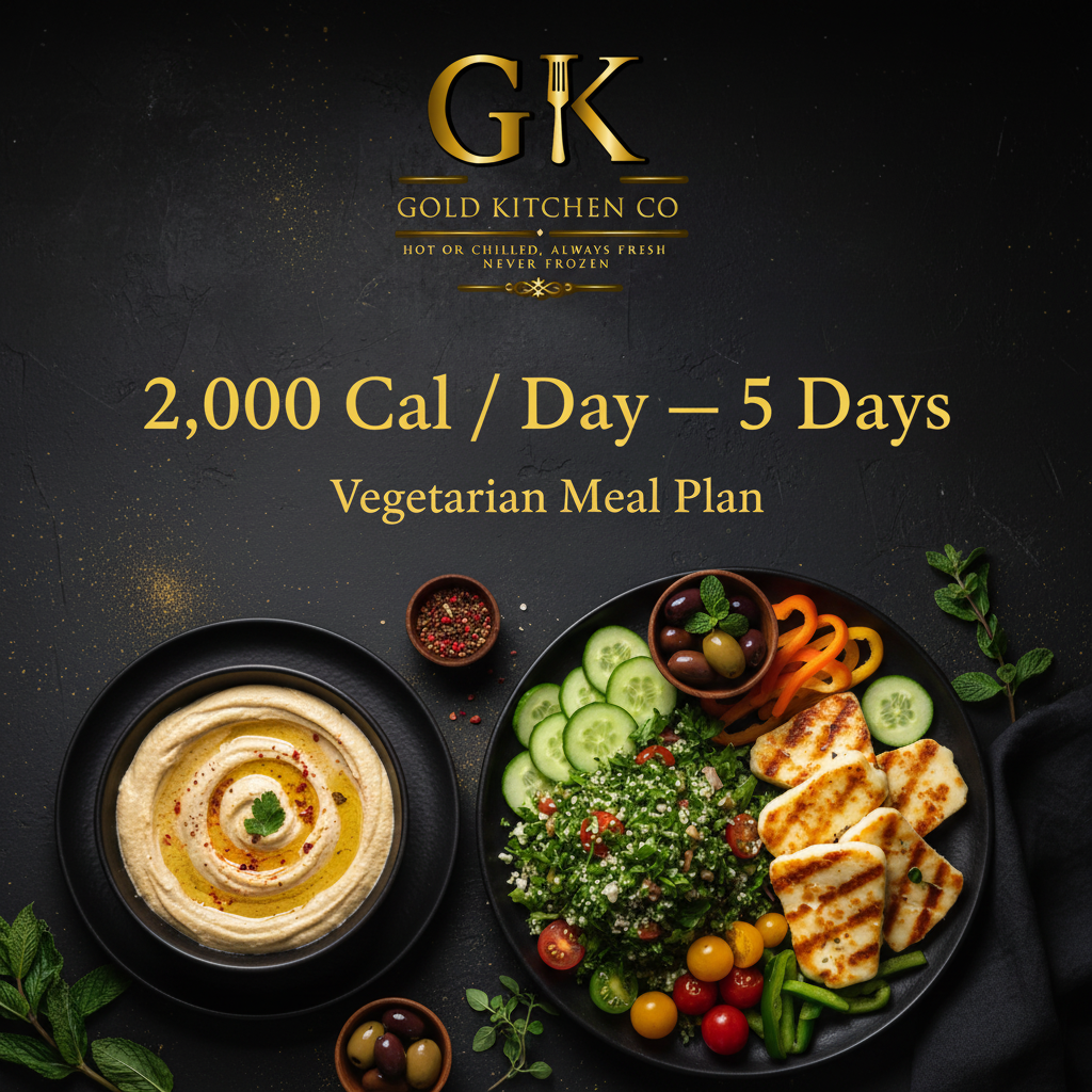 Gold Kitchen Co Vegetarian Meal Plan — 2,000 Calories Per Day — 5 Days