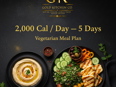 The Vegetarian Meal Plan — 2,000 Cal/Day — 15 Meals — 5 Days — 4 Hours Preparation