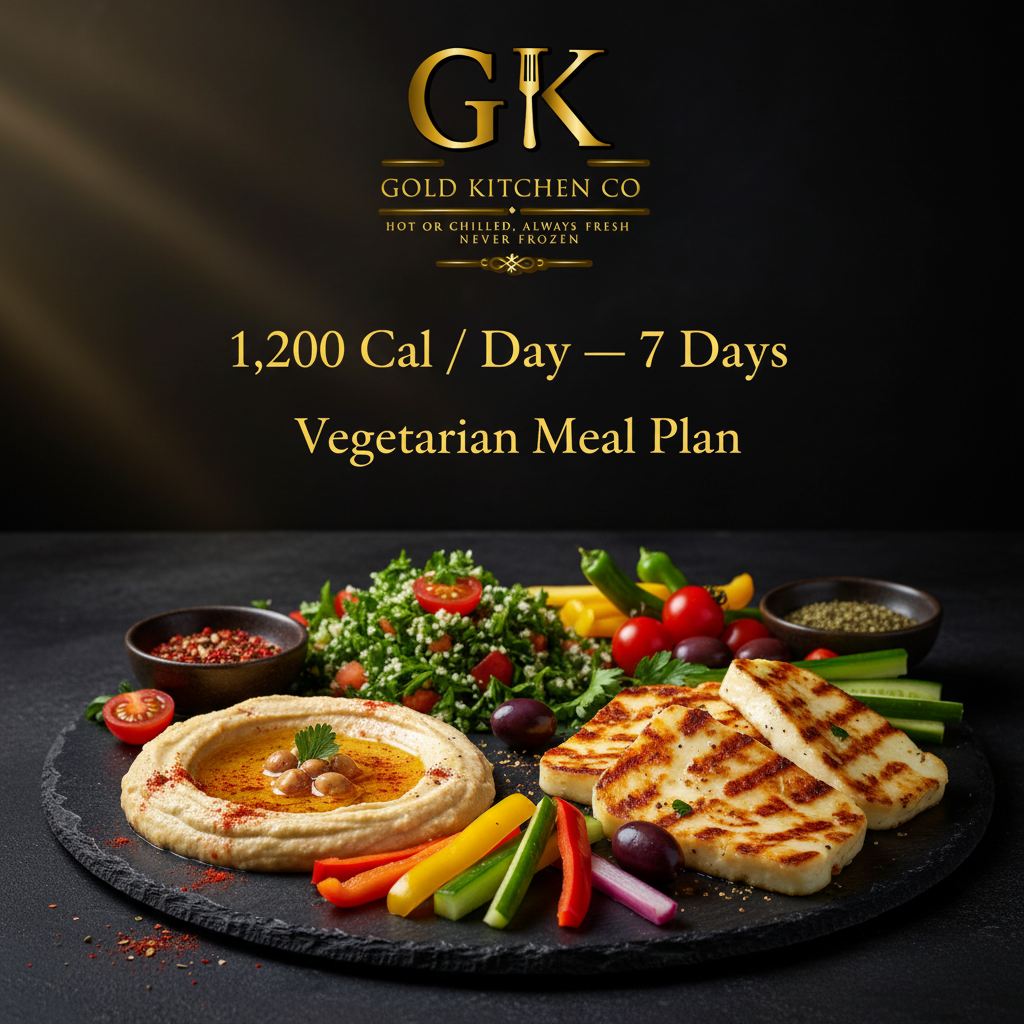 Gold Kitchen Co Vegetarian Meal Plan — 1,200 Calories Per Day — 7 Days
