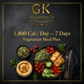 Gold Kitchen Co Vegetarian Meal Plan — 1,800 Calories Per Day — 7 Days
