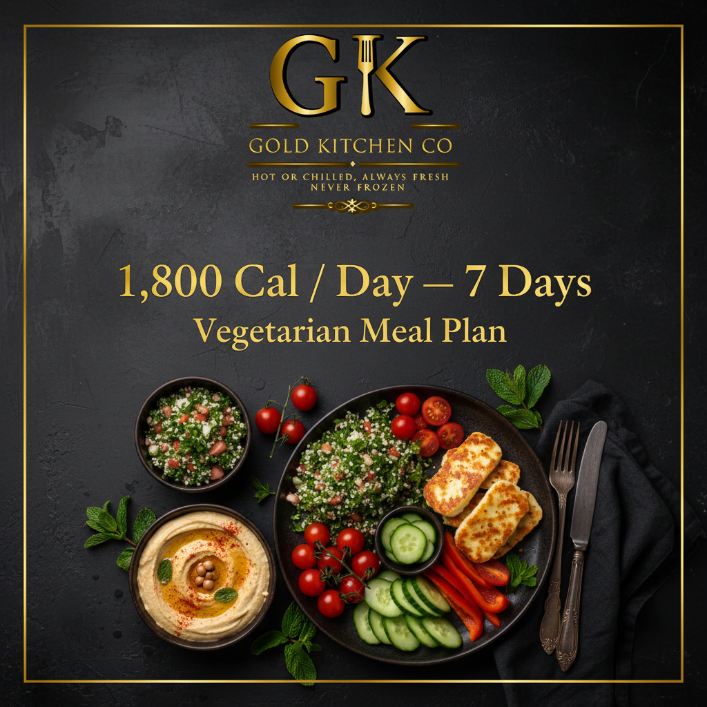 Gold Kitchen Co Vegetarian Meal Plan — 1,800 Calories Per Day — 7 Days
