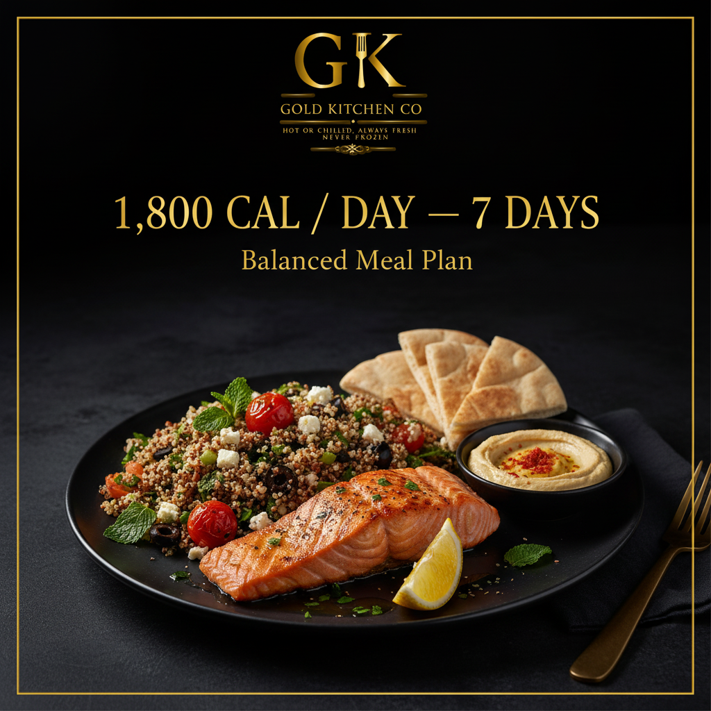 Gold Kitchen Co Balanced Meal Plan — Approximately 1,800 Calories Per Day — 7 Days