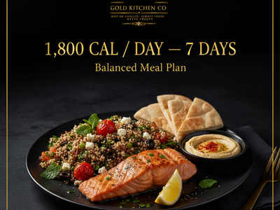 The Balanced Meal Plan — 1,800 Cal/Day — 21 Meals — 7 Days — 48 Hours Notice Required