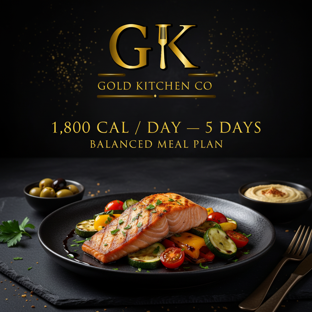 Gold Kitchen Co Balanced Meal Plan — Approximately 1,800 Calories Per Day — 5 Days