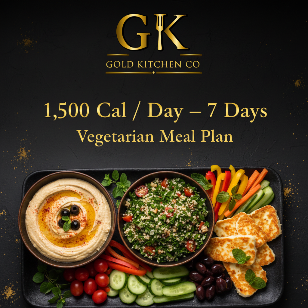 Gold Kitchen Co Vegetarian Meal Plan — 1,500 Calories Per Day — 7 Days