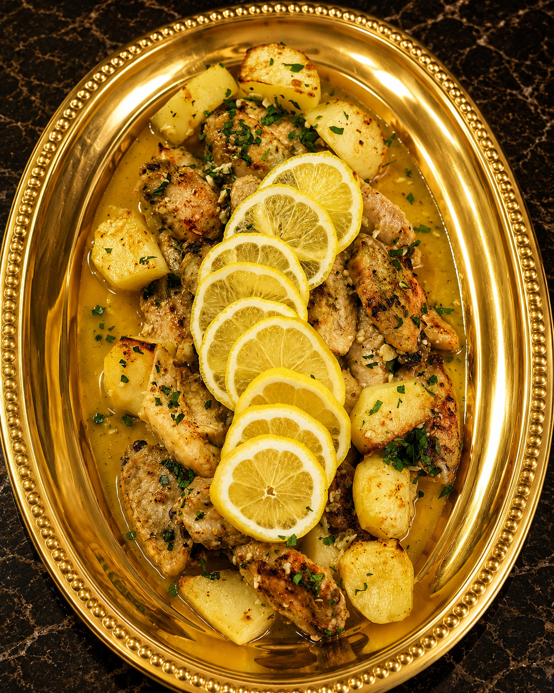 Grilled Chicken with Potatoes cooked in Lemon & Garlic — Order by 9 AM for Same-Day Delivery