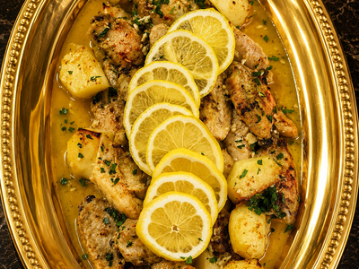 Grilled Chicken with Potatoes cooked in Lemon & Garlic — Order by 9 AM for Same-Day Delivery