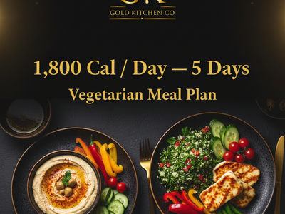The Vegetarian Meal Plan — 1,800 Cal/Day — 15 Meals — 5 Days — 4 Hours Preparation