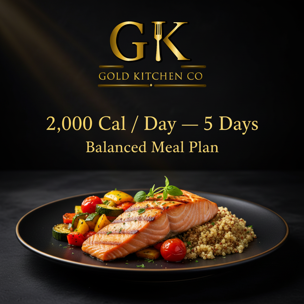 Gold Kitchen Co Balanced Meal Plan — Approximately 2,000 Calories Per Day — 5 Days
