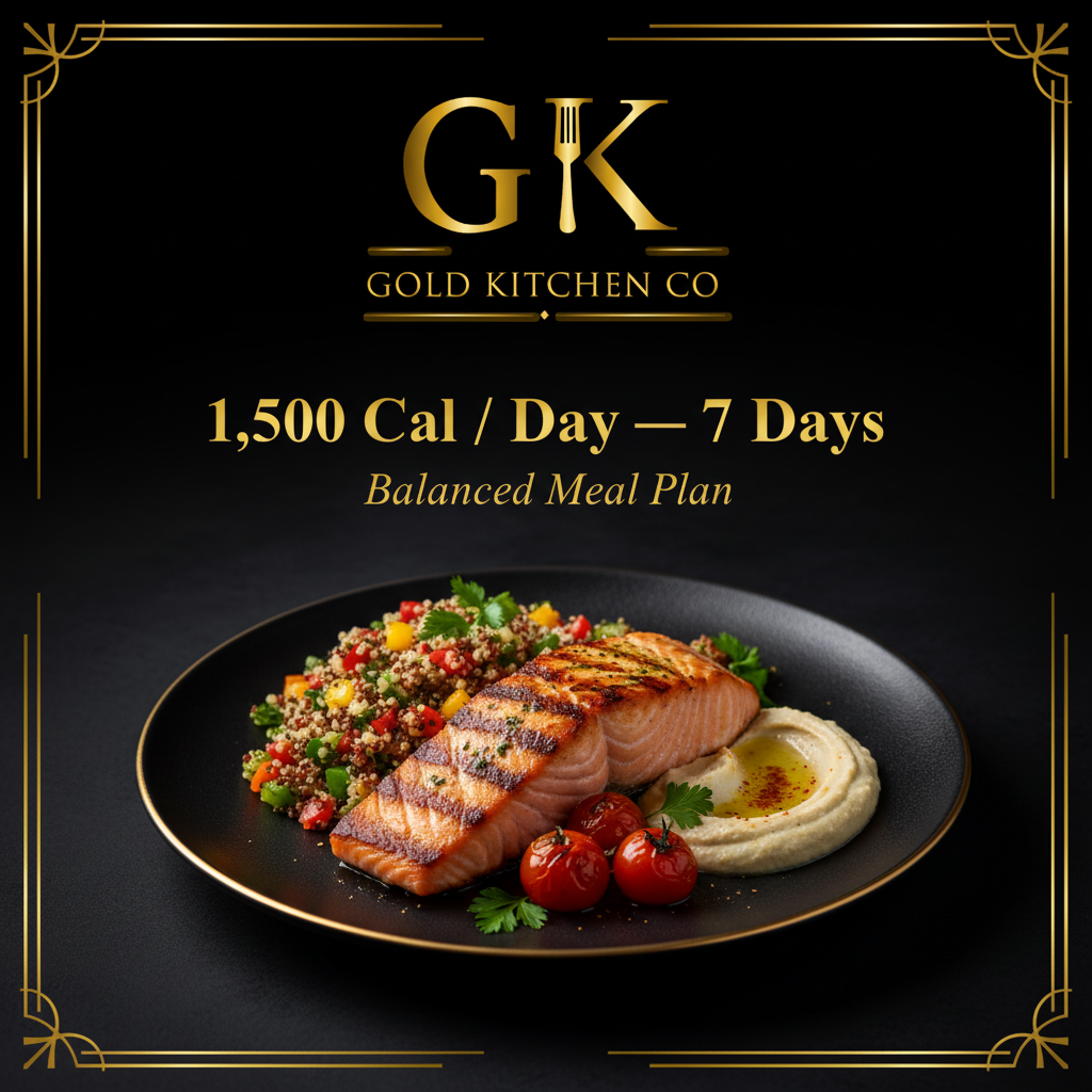 Gold Kitchen Co Balanced Meal Plan — Approximately 1,500 Calories Per Day — 7 Days
