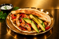 Fajita FREE RANGE Chicken Plate w Capsicum, Onions & Pita